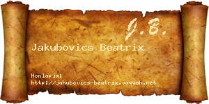 Jakubovics Beatrix névjegykártya
