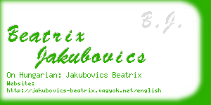 beatrix jakubovics business card